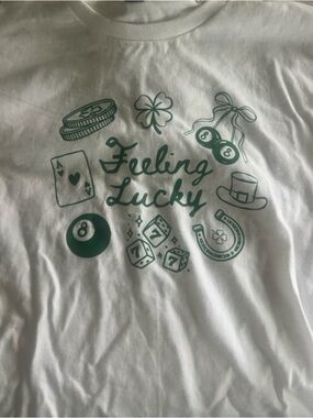 Tee with Green Lucky Icons